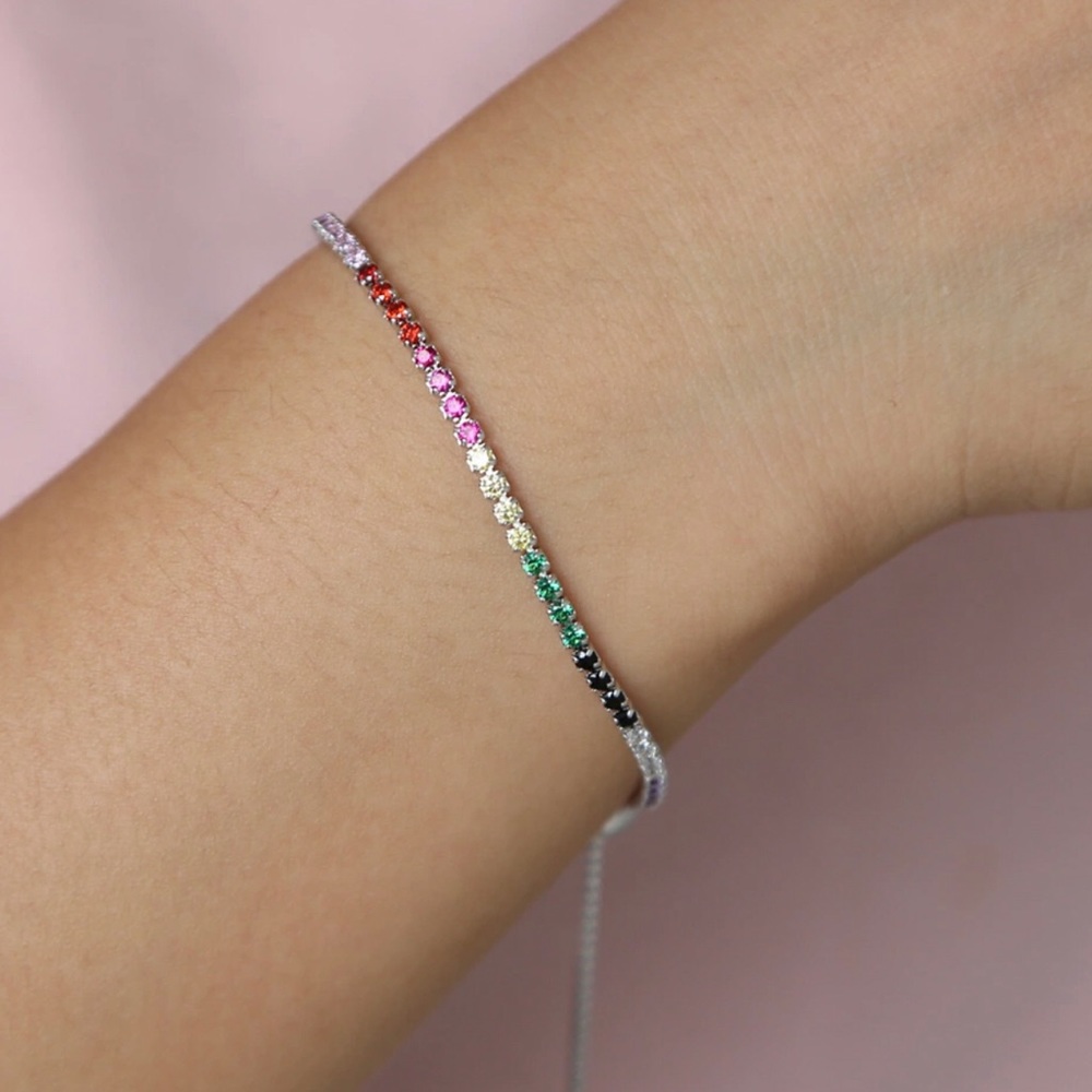 Rainbow Multicolor Stones Pulling Strings Bracelet - image 5
